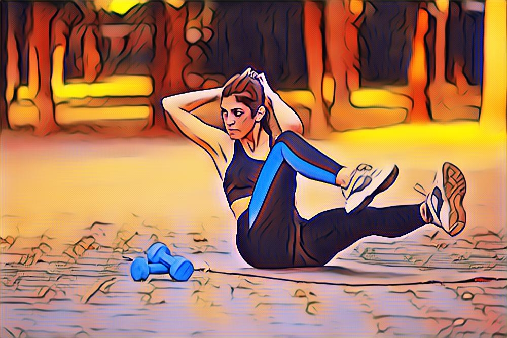 BICYCLE CRUNCHES image  